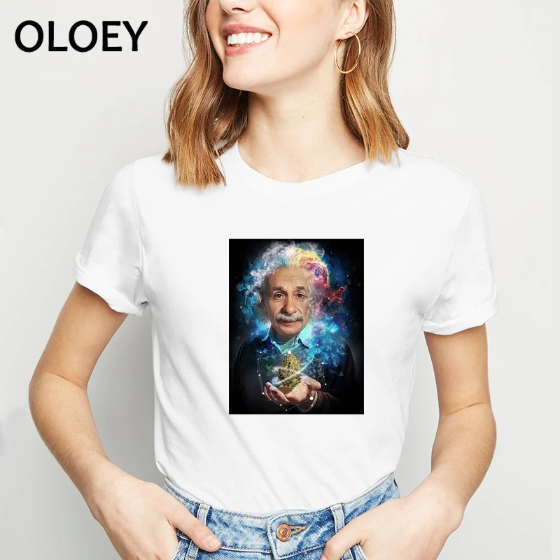 

Einstein T Shirt For Women Top T-shirt Awesome E=MC2 Printed Tee Shirt Short Sleeves Casual tshirt Einstein Vintage Tee Tops