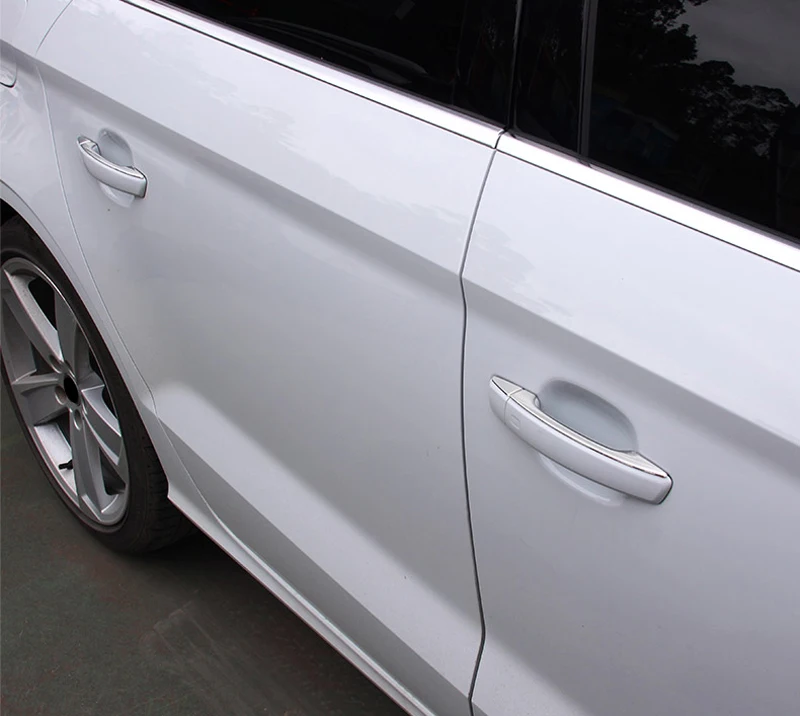 Для Audi A3 8 V 2012- внешняя сторона дверные ручки узкая Накладка для отделки 8 шт. Нержавеющая сталь стайлинга автомобилей