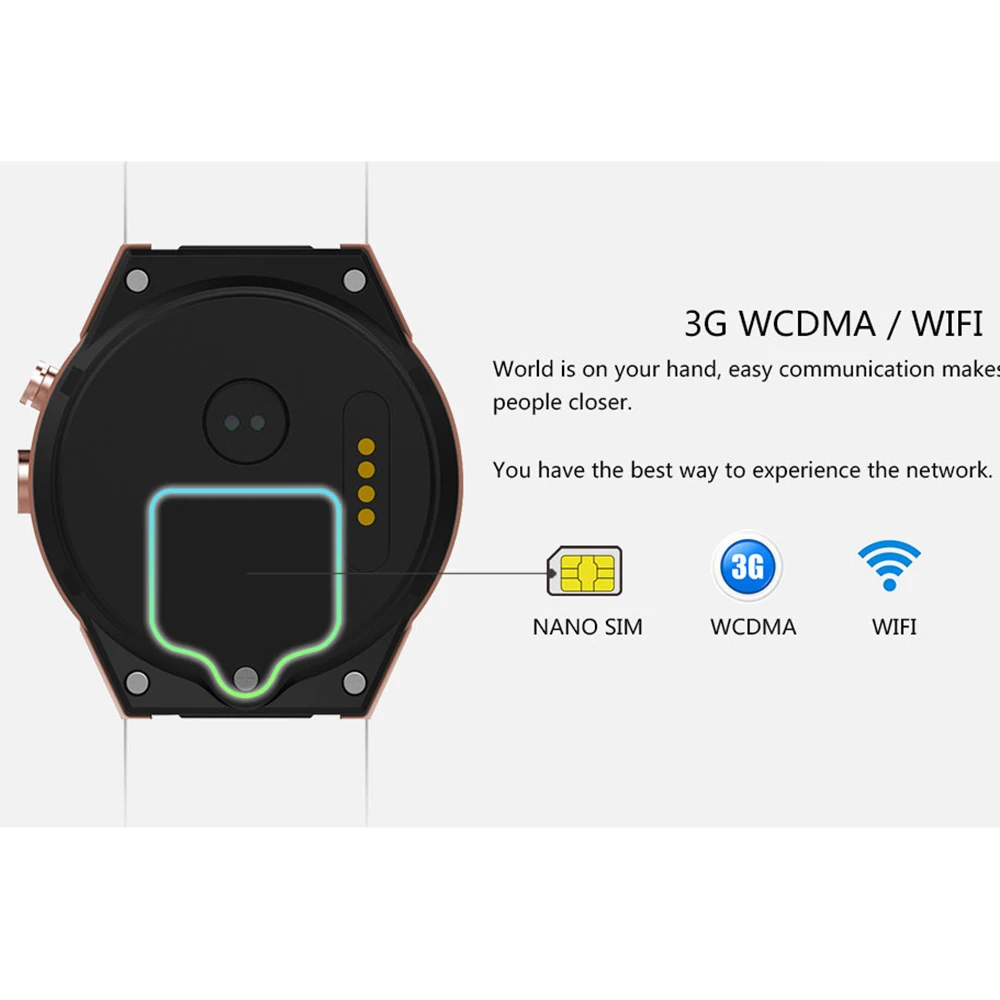  Time Owner KW88 Android 5.1 Smart Watch Phone MTK6580 Quad Core 1.3GHZ ROM 4GB RAM 512MB 1.39 inch 