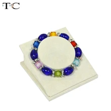 Высокое качество, бежевый, материал: бархатная, хорошее ювелирное изделие, Дисплей стенд держатель для вешалка для браслетов реквизит 8,5*9*4,5 см 3 шт./лот