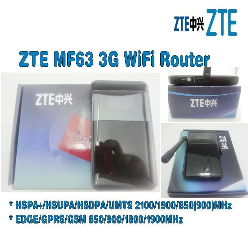Лот из 10 шт. разблокирована ZTE mf63 3 г беспроводной маршрутизатор HSPA Мобильная точка доступа плюс с 3 г антенны