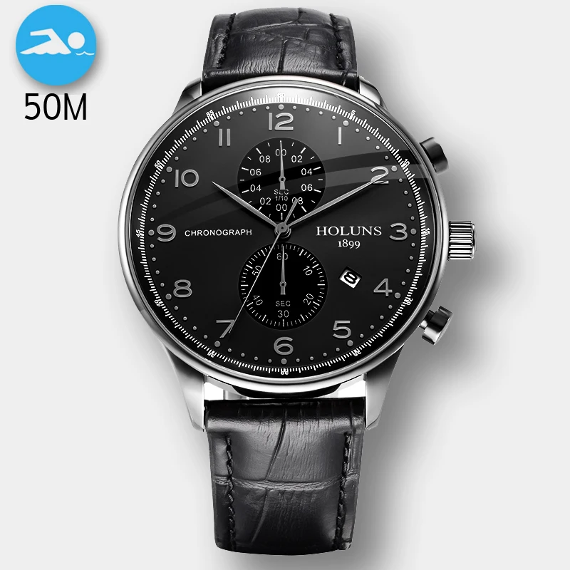 50M Waterproof Fashion Chronograph Brand Quartz Watch Men Military Stainless Steel Sports Watches M