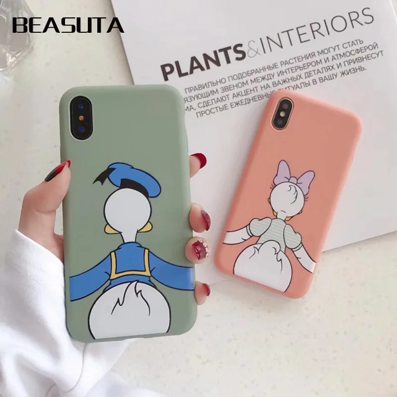 

Mickey Minnie Donald Daisy Duck matte phone case For iPhone XR X 8 7 Plus Soft tpu Back Cover For iPhone 7 6s XS MAX case