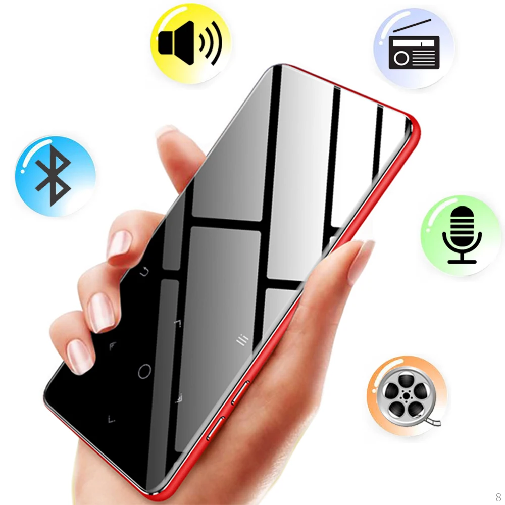 

MP3 Player bluetooth 4.2 Speaker touch keys hi fi fm radio mini USB mp3 sport MP 3 HiFi music player portable metal walkman 8G