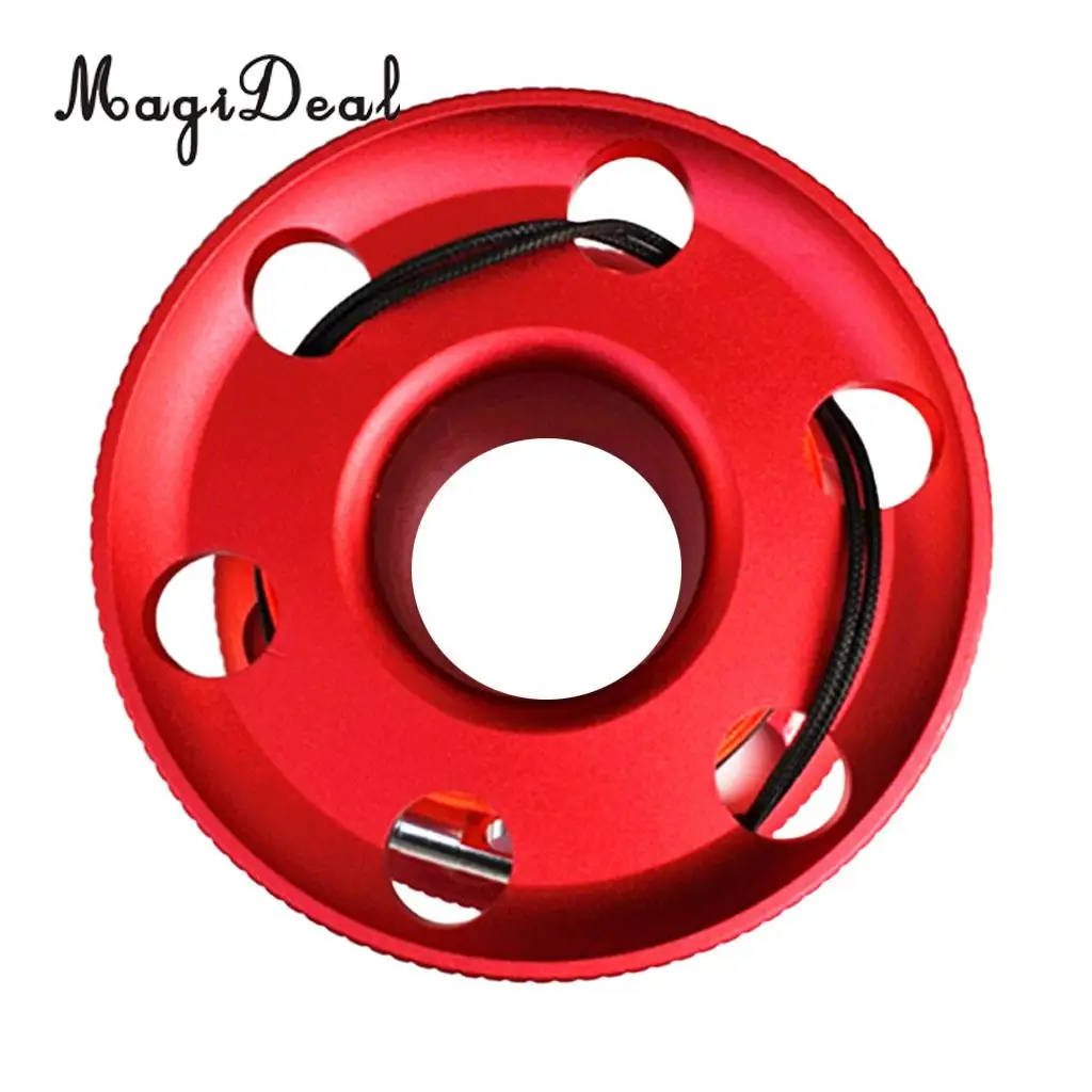 MagiDeal Professional Aluminum Alloy Finger Spool Reel & 30m Line Double End Bolt Snap for Underwater Scuba Diving Applications