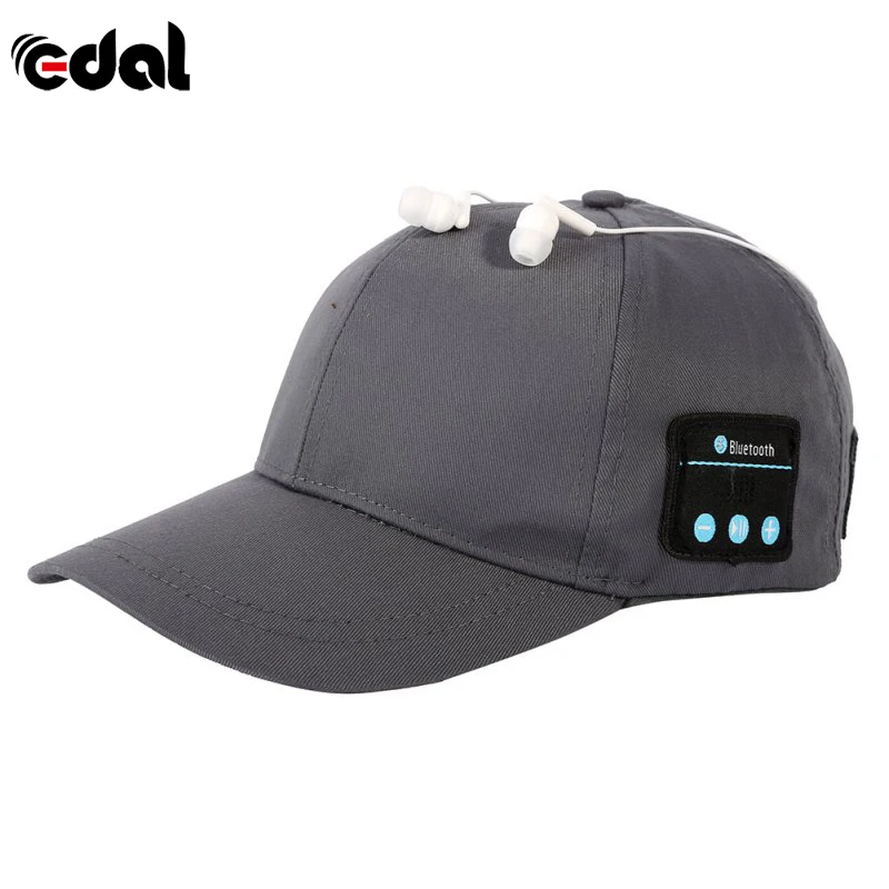 

EDAL Men Women Wireless Sport Bluetooth Earphone Music Hat Cap Speaker Headset Earphones Mic