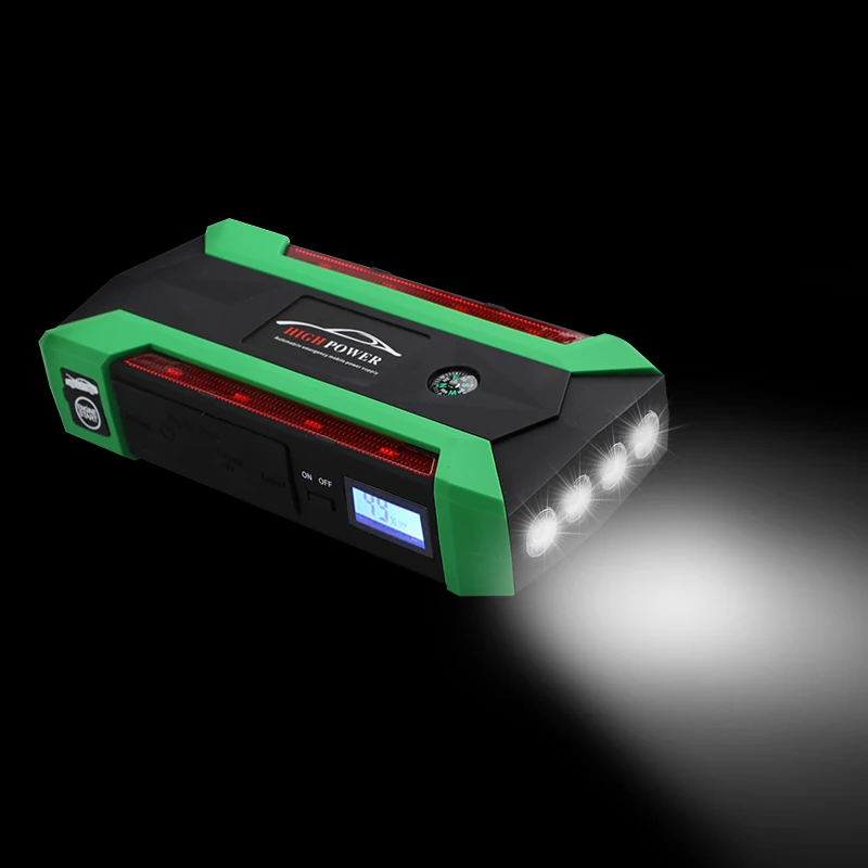 20000mAh Car Jump Starter 600A Peak Current Car Battery Power Pack 12V Green Light Strip Auto Charger Portable Starting Device