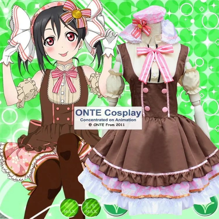 Аниме Love Live School Idol Project Косплей Костюм Ядзава Нико Сладкая Конфета Lovelive! Платье