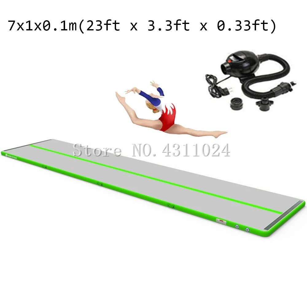 

Free Shipping 7m/23ft Air Floor Track Tumbling Gym Mat Airtrack Flooring Mat Inflatable Gymnastics Mat Landing Mat With a Pump