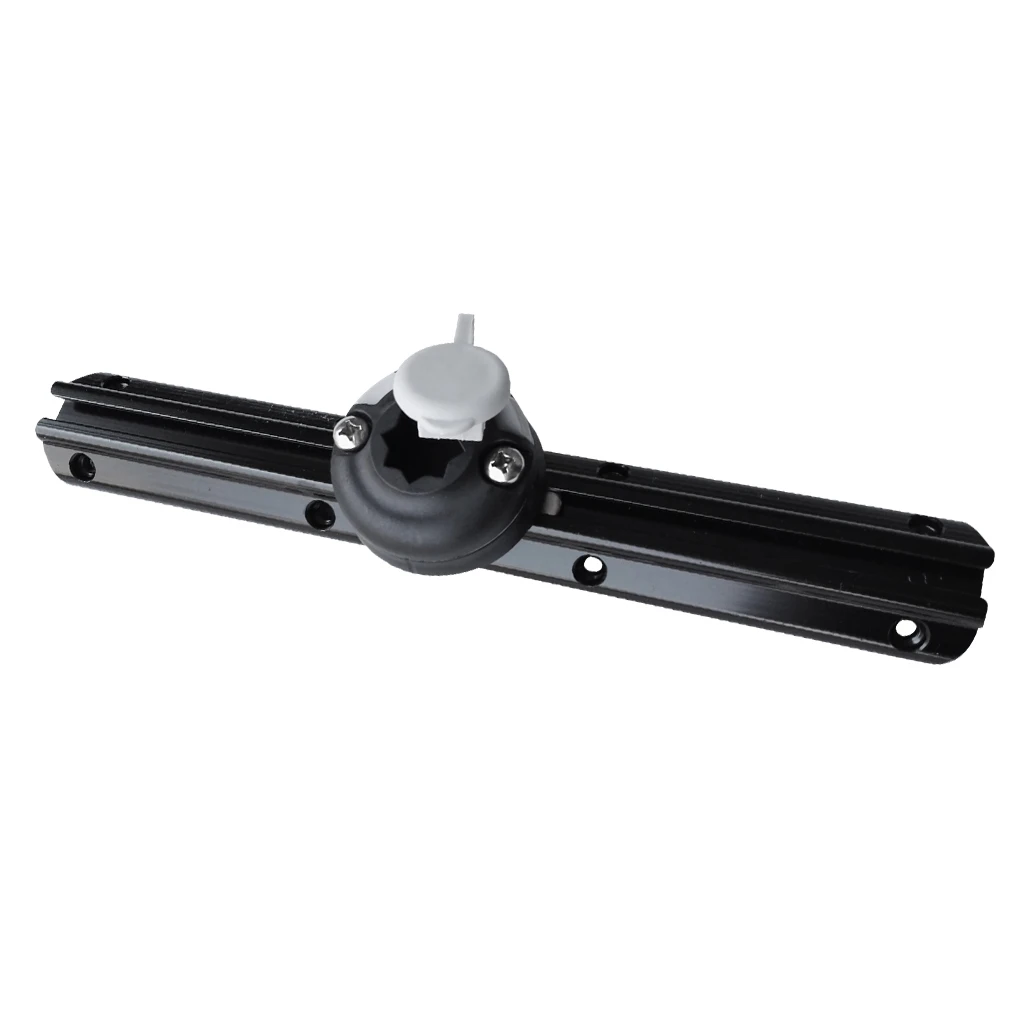 12inch Lightweight Aluminum Kayak Rail Mount DIY Gear Accessories for Canoe Inflatable Marine Boat Fishing Rod Holder Black  