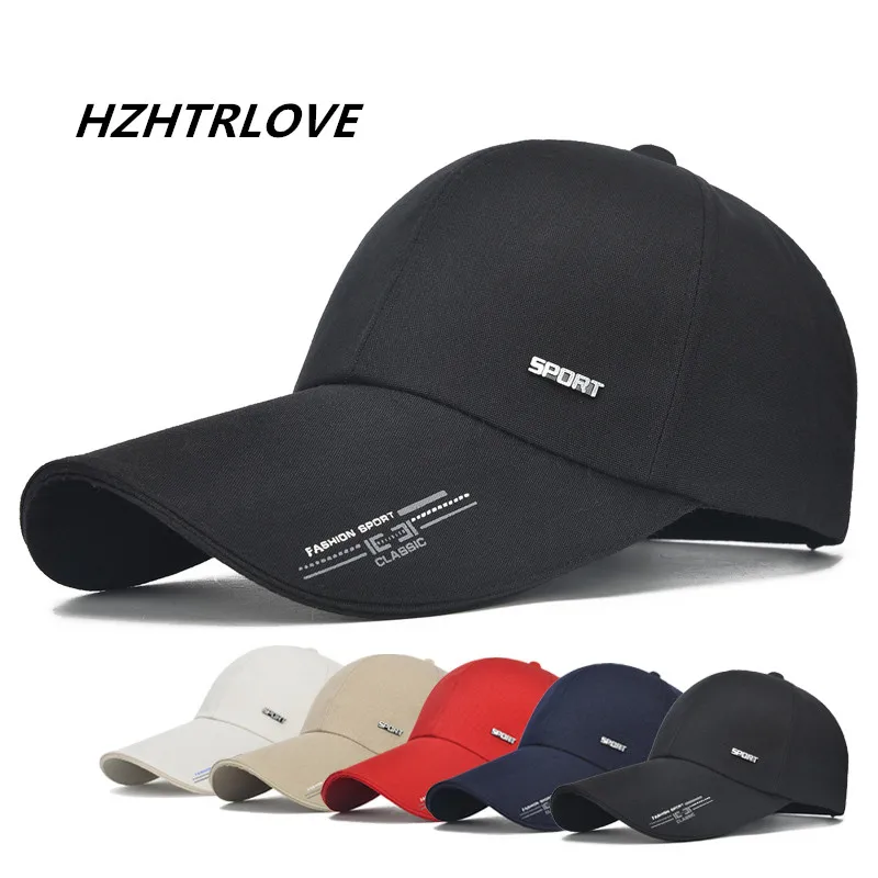 High Quality Long Brim Letter Sport Shade Snapback Cap Mens Hat For