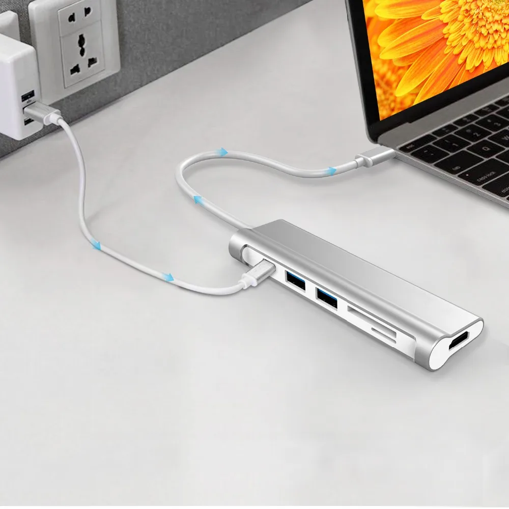 YUNCLOUD док станции для ноутбука PD Зарядка 4K HDMI USB 3 0 станция MacBook Samsung Galaxy S9/S8 Huawei P20