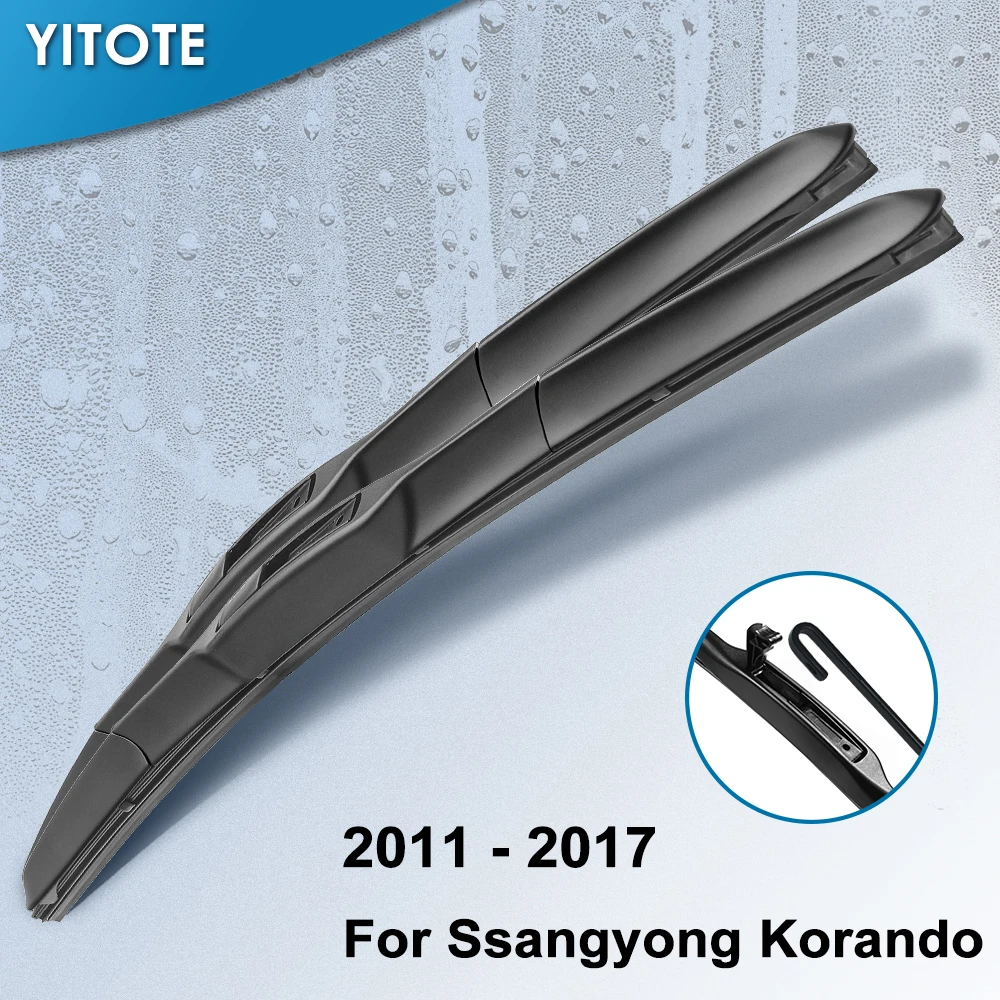 Гибридные щетки стеклоочистителя YITOTE для лобового стекла Ssangyong Korando Fit Hook Arms 2011 2012