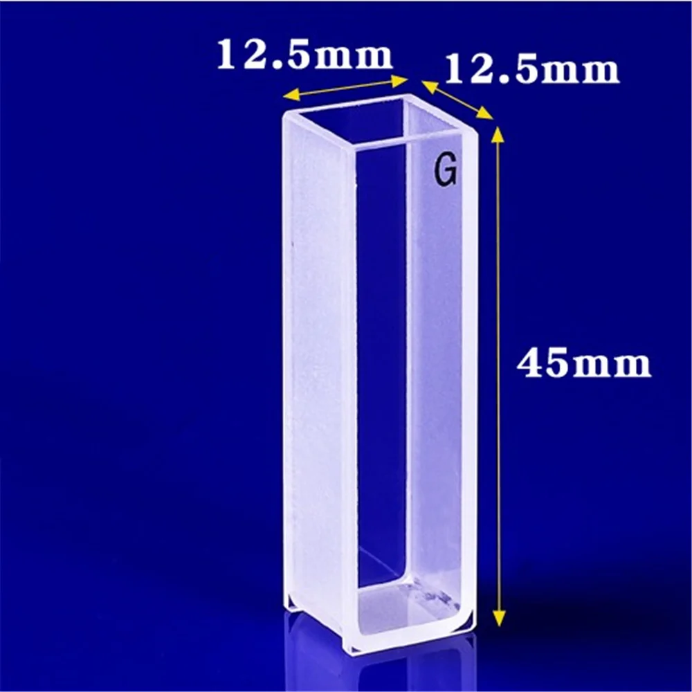 4 шт 10 мм Длина пути стеклянная кюветная ячейка с крышкой для спектрофотометров
