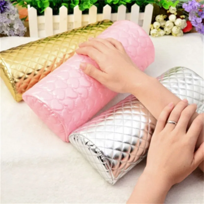 1PC Professional Hand Cushion Holder Soft PU Leather Sponge Arm Rest Love Heart Design Nail Pillow