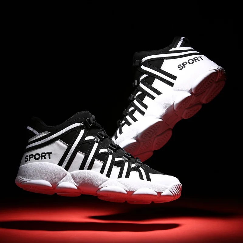 Новая брендовая Баскетбольная обувь для мужчин и женщин, высокая Спортивная амортизация Hombre, Спортивная мужская обувь, удобные черные кроссовки, большие размеры