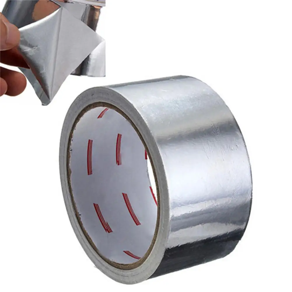 1 Roll 5CM 17M Sealing Tape High Temperature Resistant Aluminium Foil Adhesive Tape Heat Resistance Pipe