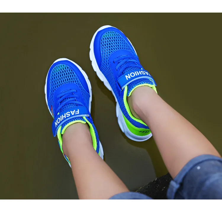 2018 детская обувь модные сетчатые мальчик повседневная обувь дышащая девочка кроссовки единую сеть спортивная обувь для детей кроссовки