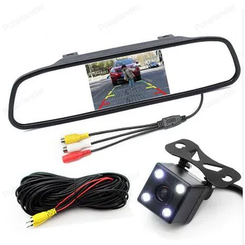 

5 inch Digital Color TFT 800*480 Car Mirror Monitor +CCD Mini 4 LED night vision Car Rear View Camera