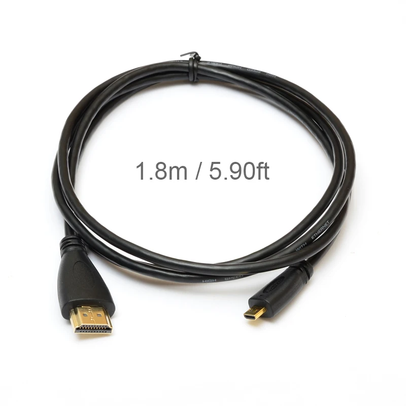 1.8m Кабель Micro HDMI для передачи данных для GoPro Hero 7 6 5 4 3+ Sjcam Sj4000 Xiaomi Yi 4K Eken H9r аксессуары для экшн-камеры - Цвет: 1.8m