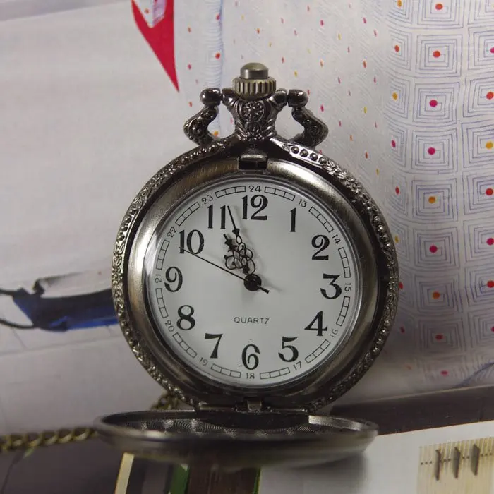 2017 Франция стиль часы цепь женская черная сталь антикварные карманные для мужчин