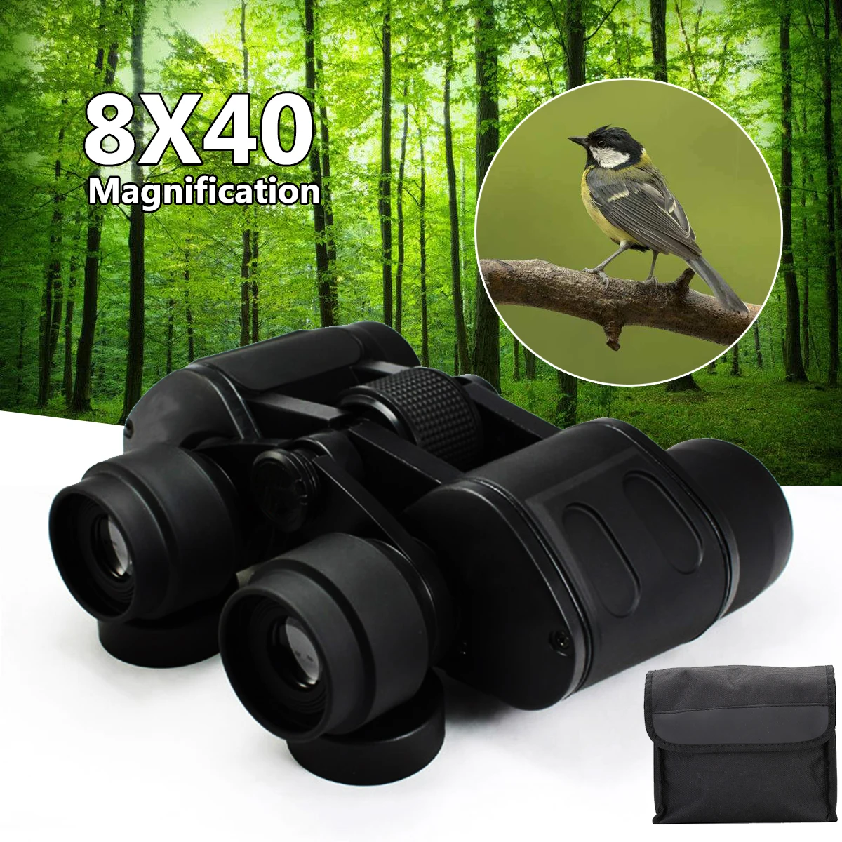 

8x40 Professional HD Wide Angle Binocular Zoom Bird Watching Hunting Binoculars Travel Telescope Low Light Night Vision