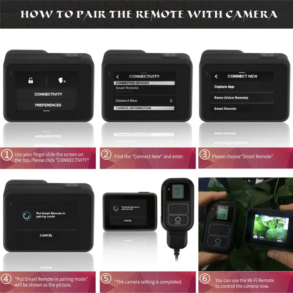 Waterproof WIFI Remote Control For Gopro Hero 6 Hero 5 4 3+ 3 / 4 Session 5 Session Camera For Gopro Hero 7 Black 180m Distance Waterproof WIFI Remote Control For Gopro Hero 6 Hero 5 4 3+ 3 / 4 Session 5 Session Camera For Gopro Hero 7 Black 180m Distance