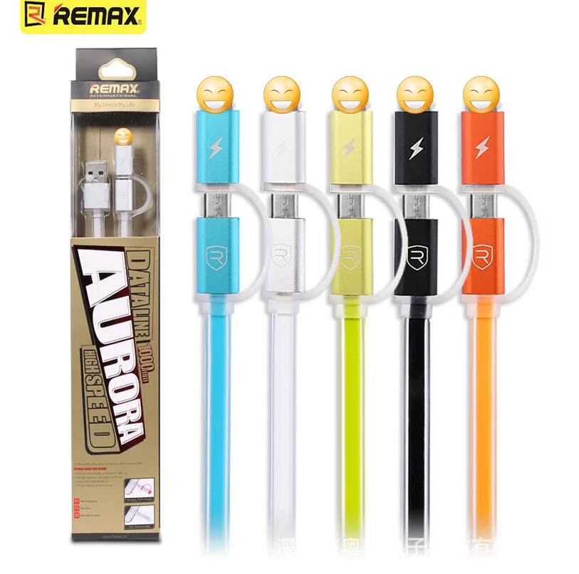 Remax 8pin 2in1 Data USB Cable for iPhone 5 6 iPad iPod Fast Charging