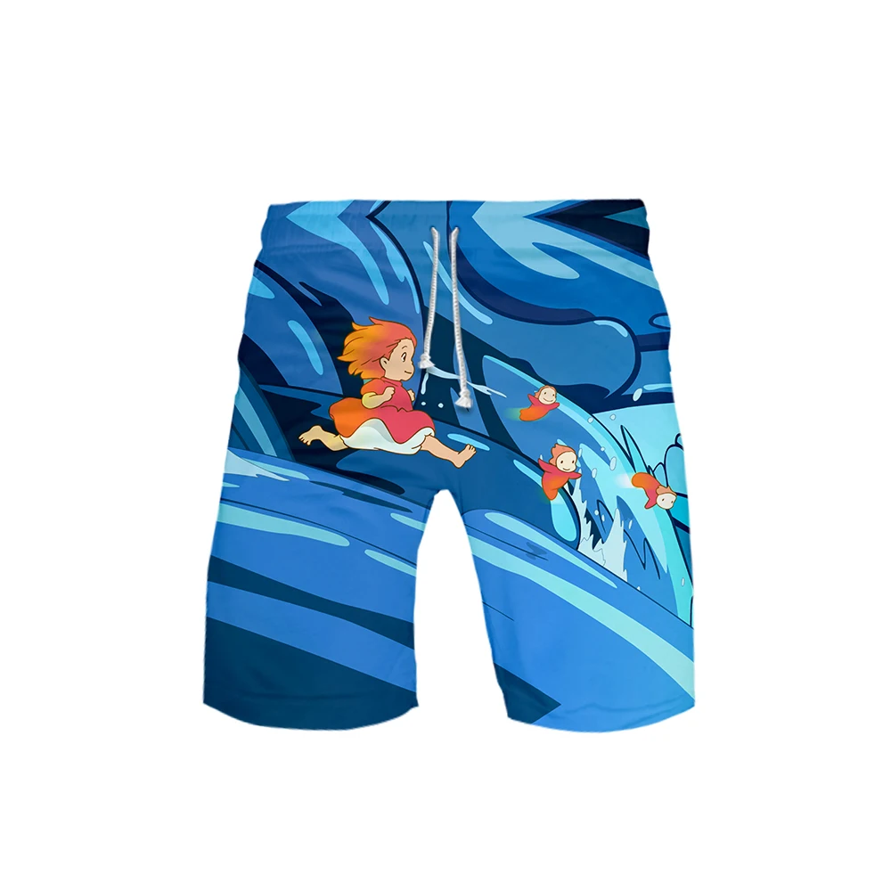 Ponyo On The Cliff 3D пляжные шорты мужские модные летние повседневные шорты модные хип-хоп Короткие 3D Брюки пляжная одежда XXS-6XL