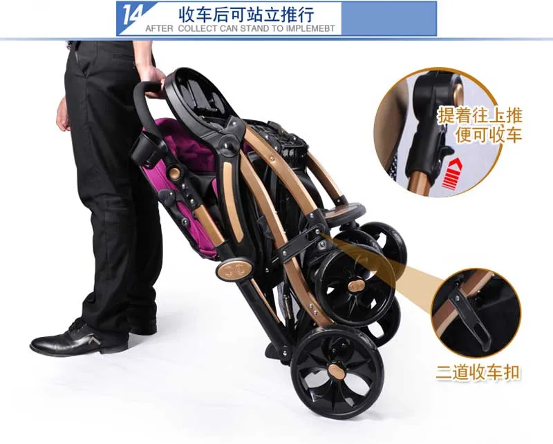 Детская коляска красивый пейзаж для детей коляска детская коляска складная Складная коляска обеденная тарелка подлокотник Нижняя корзина