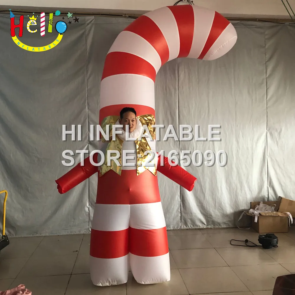 

hot sale christmas decoration parade candy cane costume inflatable