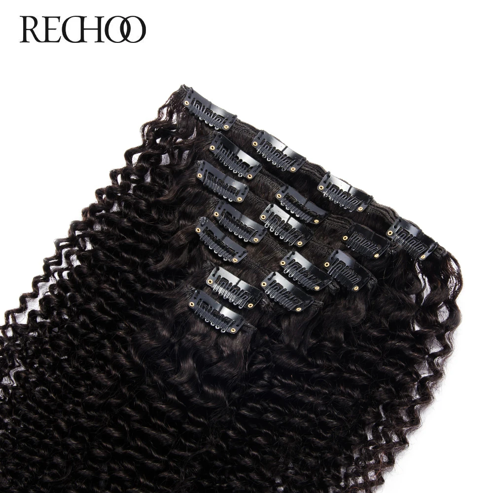 Rechoo вьющиеся волосы для наращивания в Африканском и американском стиле не Реми