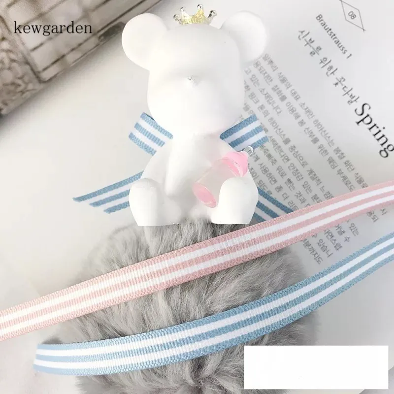 

Kewgarden 1cm 10mm Stripe Blue Pink Satin Ribbons Handmade Tape DIY Bowknot Ribbon Clothing Decoration Accessories Riband 8m/lot