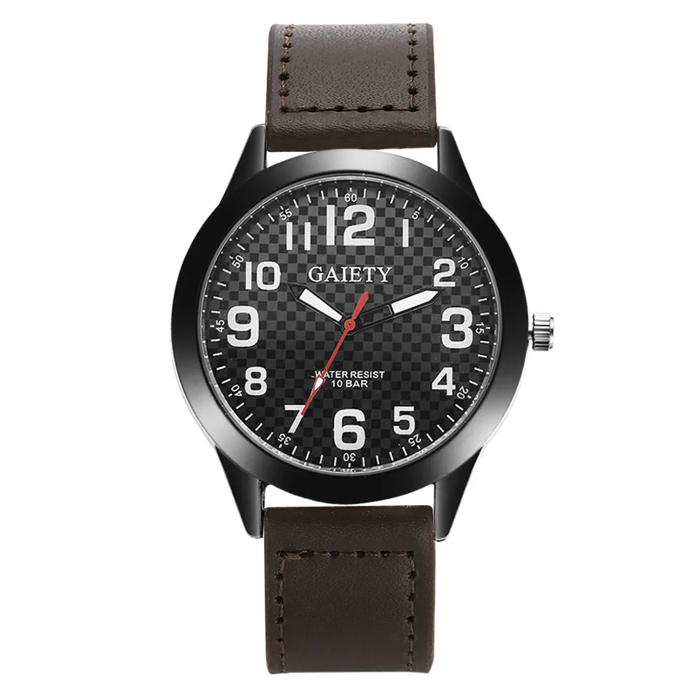 

Fashion Plaid Pattern Watches Mens Stainless Steel Military Wrist Watch Mens Top Brand Leather Quartz Watches Business Reloj #Ju