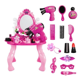 

Miniature Dresser Chair Set Girls Cosmetics Toy Children Educational Play House Bedroom Toy for Early Develpoment