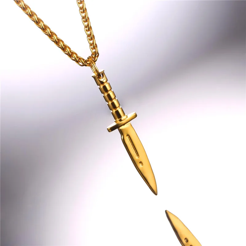 U7 ювелирные изделия в стиле хип-хоп, мужское ожерелье с Т-образной застежкой, крутой золотой цвет, подвеска и цепочка из нержавеющей стали,, новая мода P1047