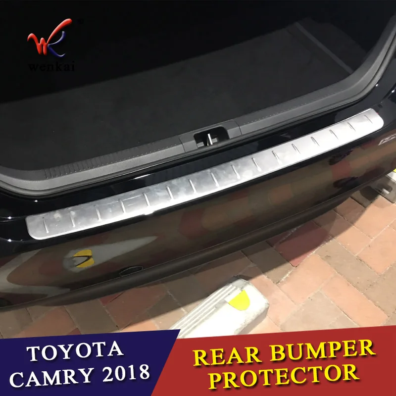 WK автомобильные аксессуары, подходят для Toyota CAMRY XV70, защита заднего бампера, ступенчатая панель, Накладка на порог, накладка на багажник - Цвет: Армейский зеленый
