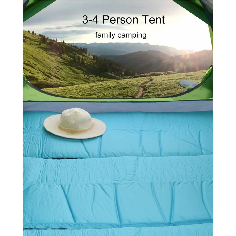 Desert&Fox 3-4 Person Family Tent, Lightweight Portable Alumimun Pole Waterproof Anti-Storm Double Layer 4 Season Camping Tent