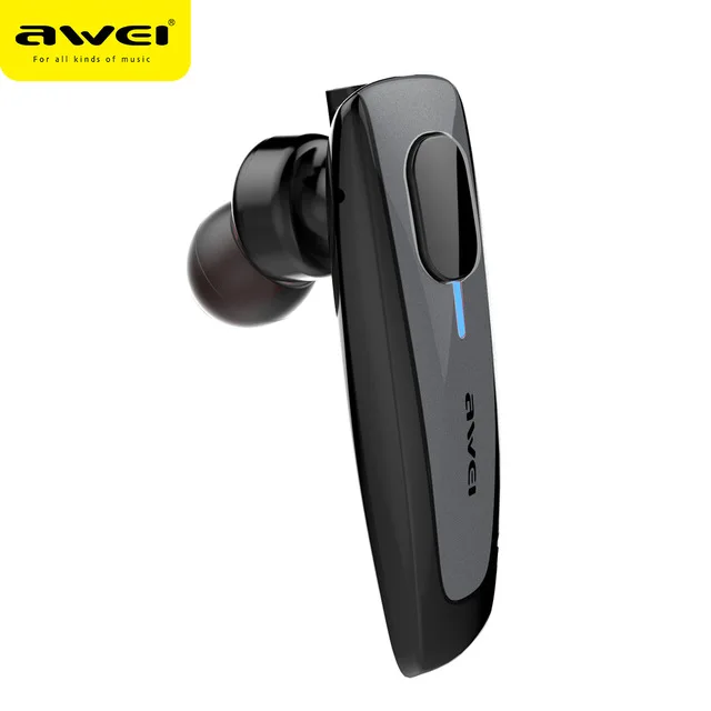 AWEI N3, беспроводные Bluetooth наушники, беспроводная деловая гарнитура с микрофоном, портативные наушники, наушники для iphone, мобильного телефона - Цвет: Gray