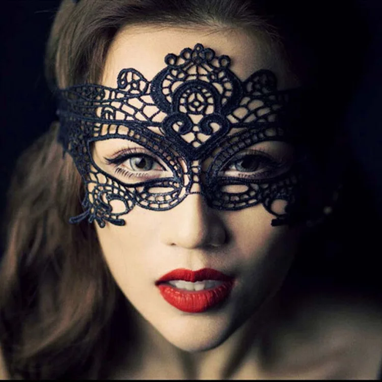 

Black Sexy Lady Lace Mask Cutout Eye Mask ,Crown shaped lace mask for Halloween Party Fancy