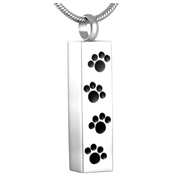 Colgante de urna cenizas de mascota, de acero inoxidable con estampado de pata, joyería de cremación de recuerdo para perro gato _ - AliExpress Mobile