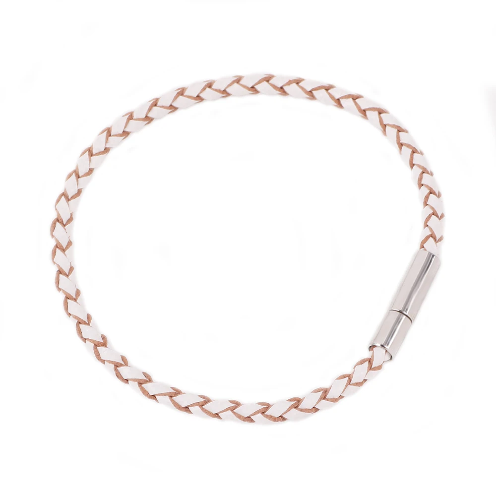 

Stainless Steel Bracelet Men Genuine Leather Bracelets Simple Style Ladies Black Color Leather For Women Original Bracelet