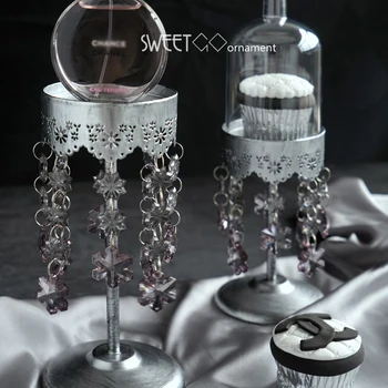 

SWEETGO Crystal pendants single cupcake stand high feet dessert decorating tools PC dome bakeware Photography props