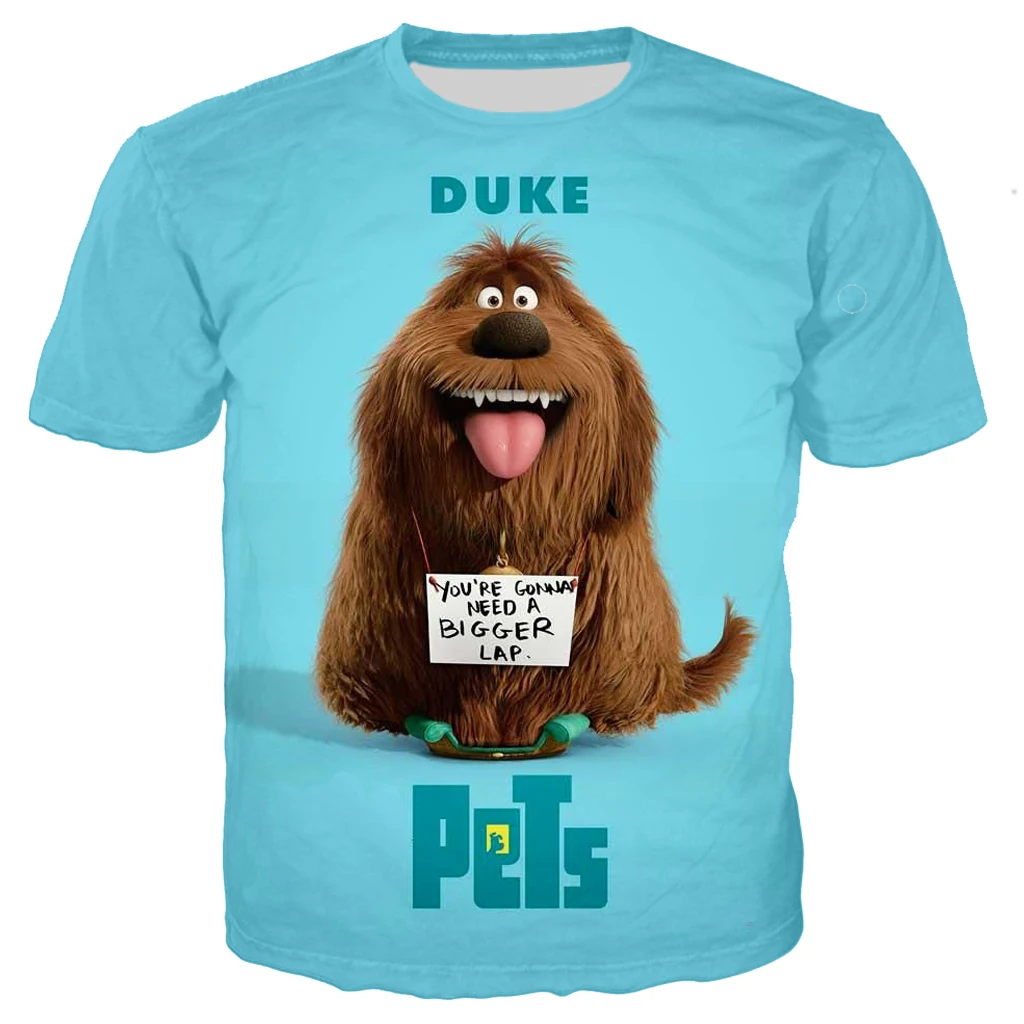 

New funny Kids t shirts The Secret Life of Pets 3D print tshirt Cartoon movie Baby Girl cute Cats Dog tees boy streetwear tops
