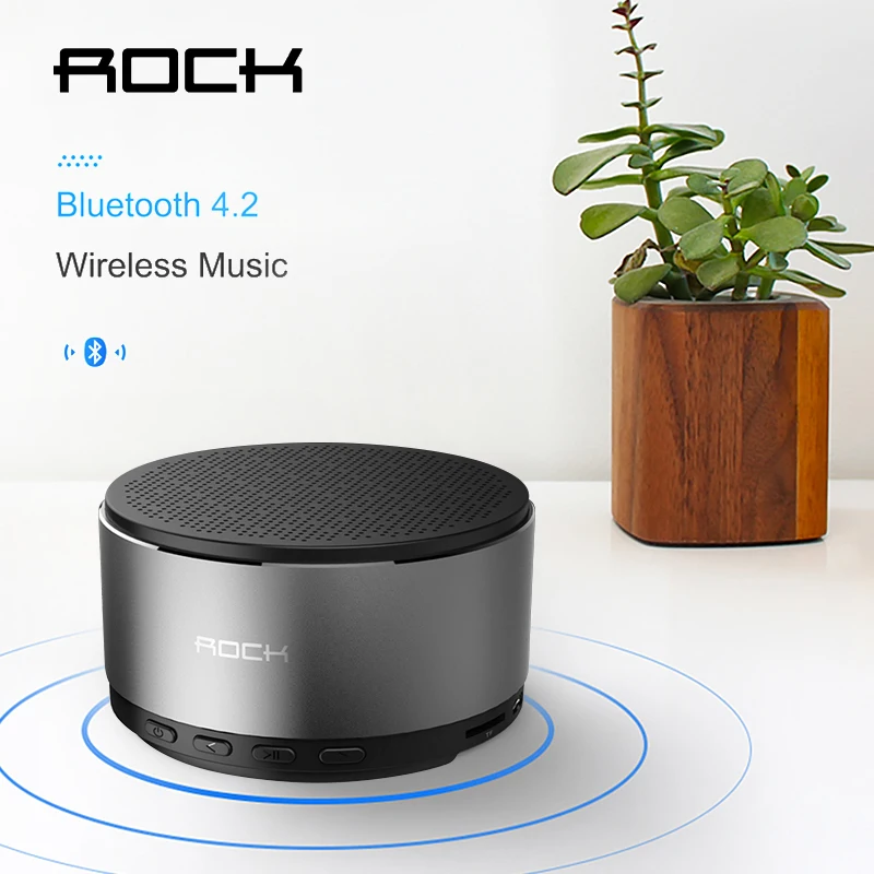ROCK Mini Bluetooth Speaker With Mic Handsfree Call Outdoor Portable Speaker with Hi fi Subwoof