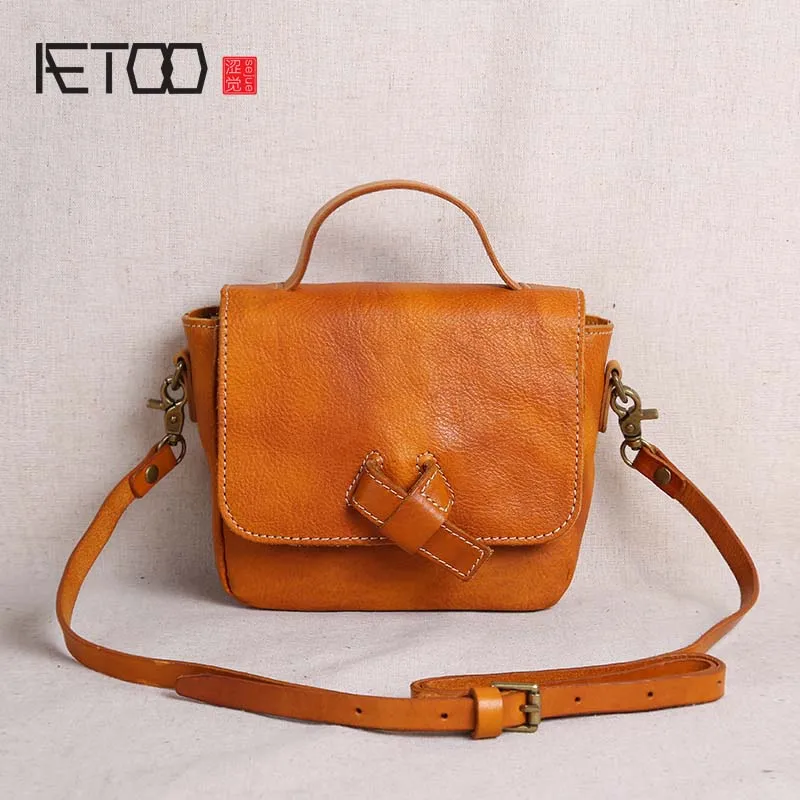 

BJYL Summer original handmade leather handbag mini bag 2018 new shoulder Messenger bag pure leather small square bag