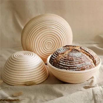 

Round 20 inch Fermentation Rattan Basket Country Bread Baguette Dough Banneton Brotform Proofing Proving Baskets Fruit basket