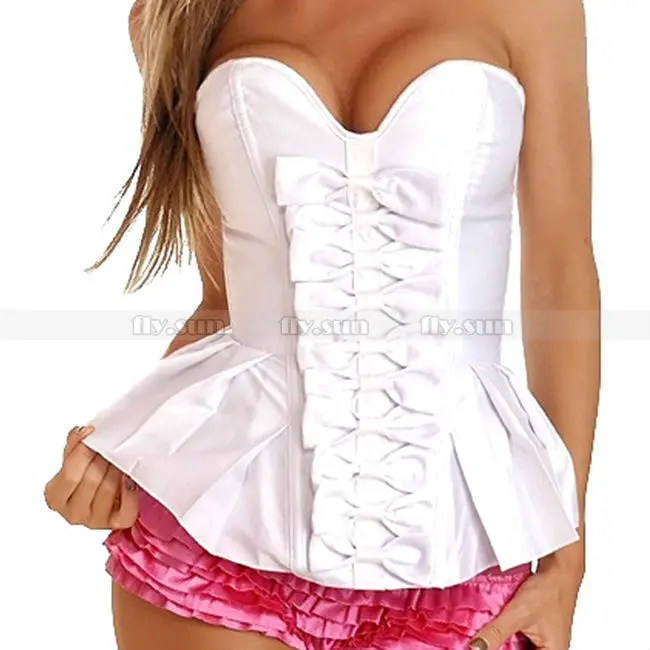 

Ladies Sexy Lingerie White Burlesque Basque Corset Party Wear Fancy Dress S M L XL 2XL