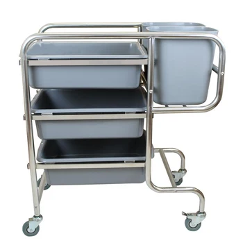 

Stainless Steel 3 Tier Storage Trolley Cart Large Kitchen Shelf Trolley for Catering Hotel Restaurant Trolley