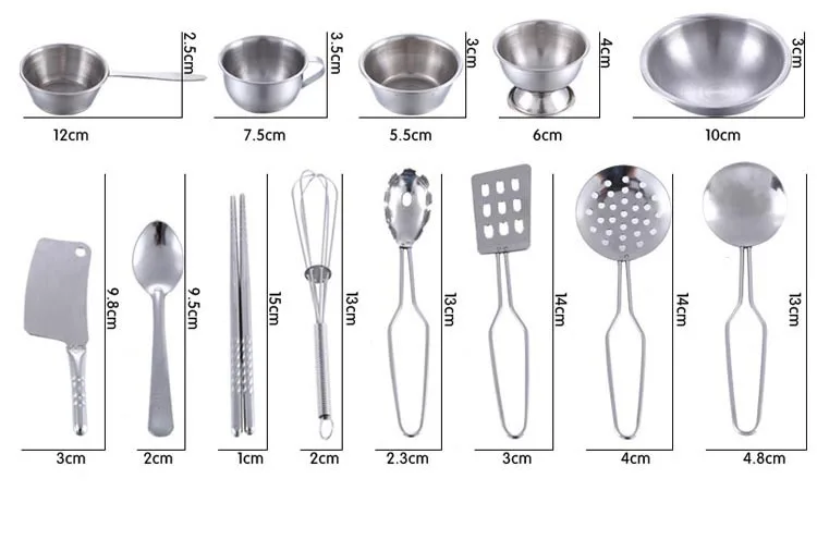 25 шт./компл. для раннего развития игрушка модель кухонная утварь игрушки из нержавеющей стали качественный материал